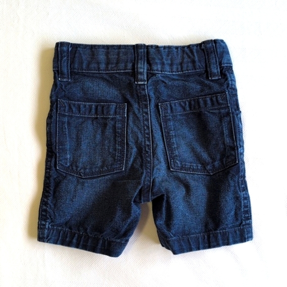 babyGap 1969 dark wash cotton denim jeans shorts 12-18 months baby boy - Picture 7 of 7
